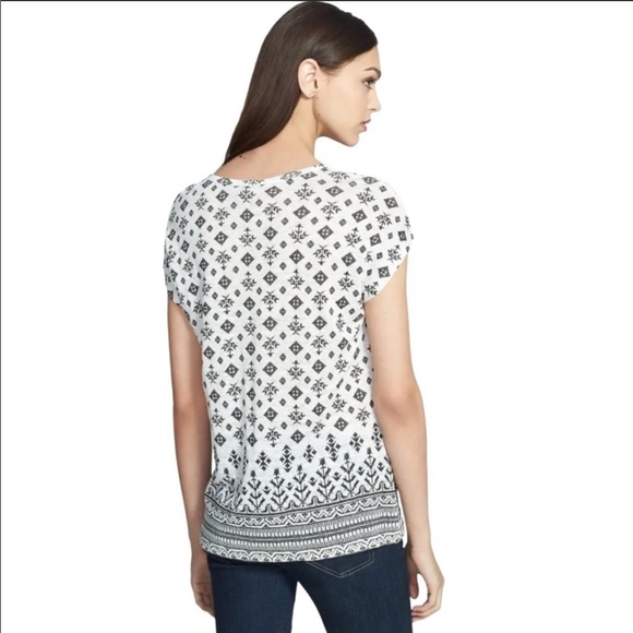 Joie Nasa Linen Short Sleeve Tee Shirt Black White - Picture 3 of 13